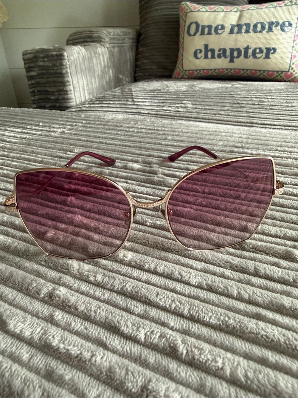 Patricia Nash Gold Frame Sunglasses with Pink Lenses